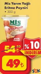 MİS YARIM YAĞLI ERİTME PEYNİRİ 300 G